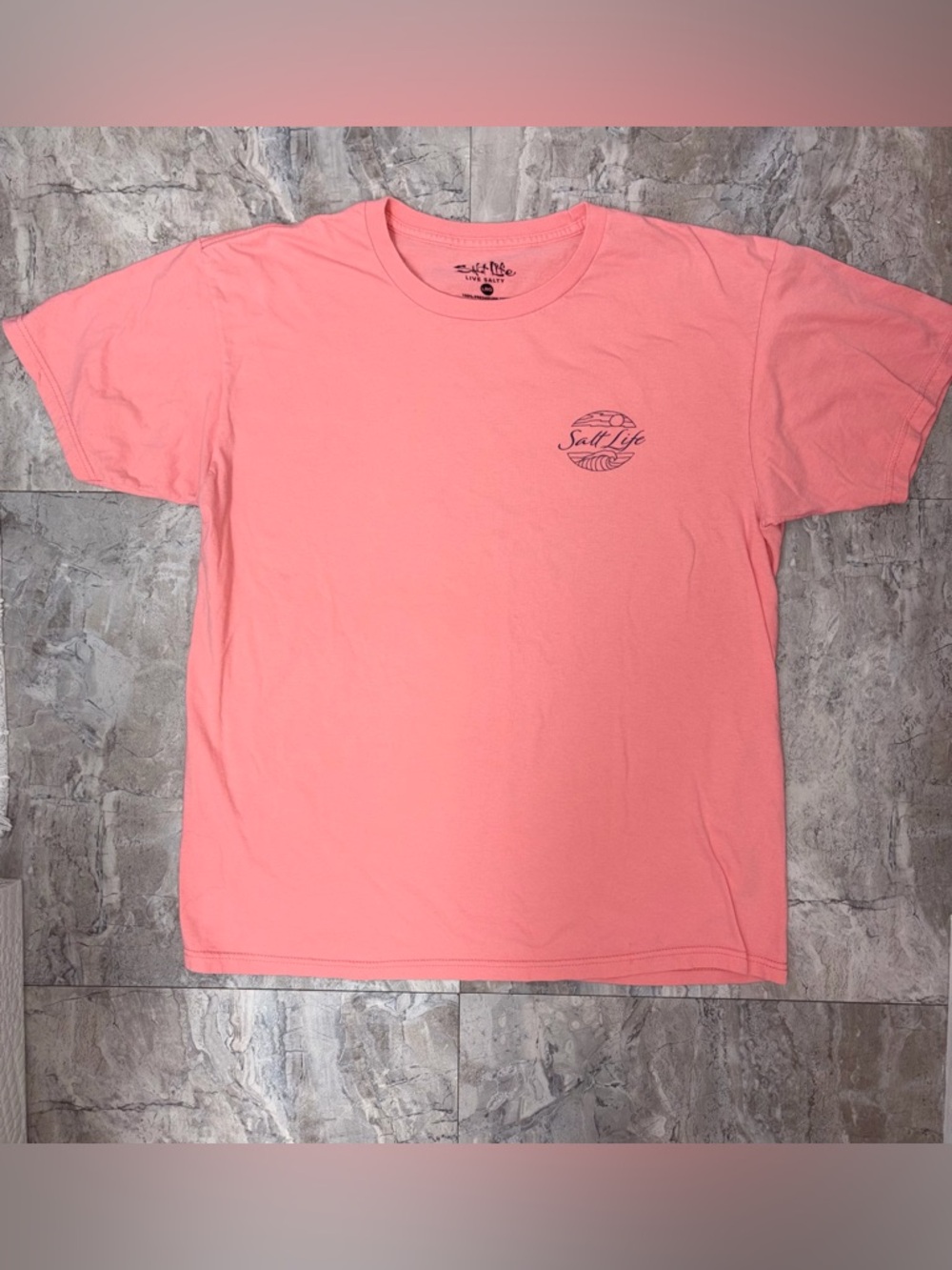 Salt Life Coral Pink Short Sleeve Logo Tee